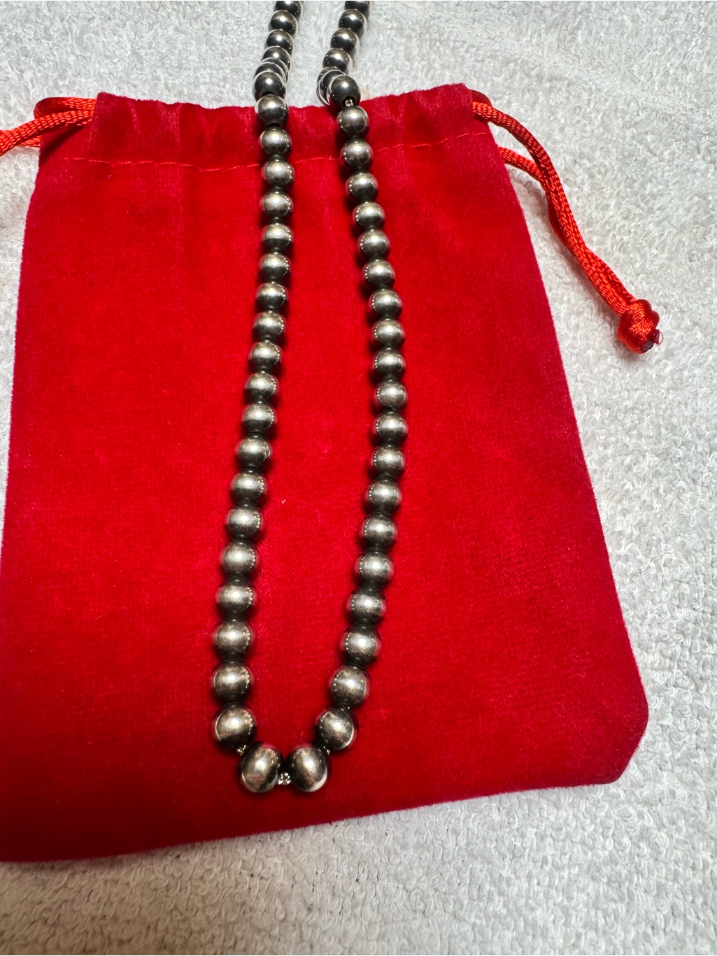 Silver-Tone Beaded Necklace - Sleek Ball Chain